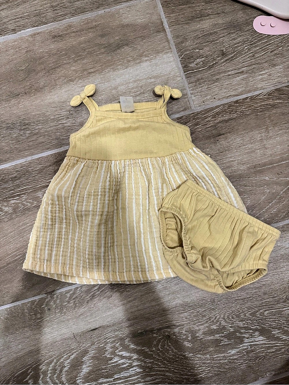 Carter's Baby Yellow & White Striped Dress 3-6M